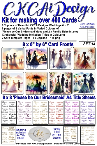 Kit for making over 400 No Cut Just Print Cards for Please be Our Bridesmaid or Wedding Invitations Set 14
