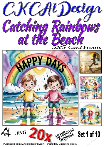20x Catching Rainbows at the Beach, Happy Days Set 1 of 10