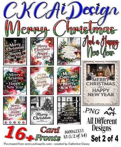 16+ Merry Christmas and Happy New Year Card Fronts Set 2 of 4