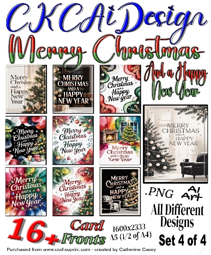 16+ Merry Christmas and Happy New Year Card Fronts Set 4 of 4