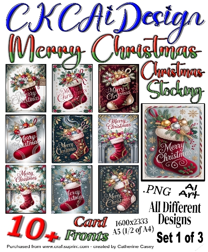 10+ Merry Christmas Card Fronts Christmas Stocking Set 1 of 3