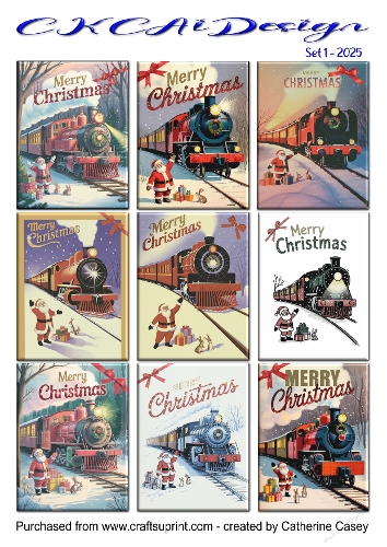 Christmas Tags Santa and Trains Set 1