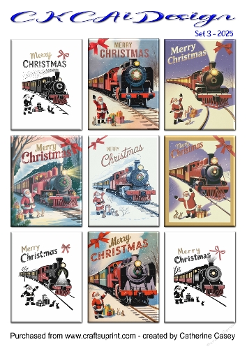 Christmas Tags Santa and Trains Set 3