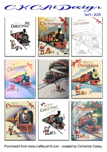 Christmas Tags Santa and Trains Set 5