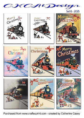 Christmas Tags Santa and Trains Set 6