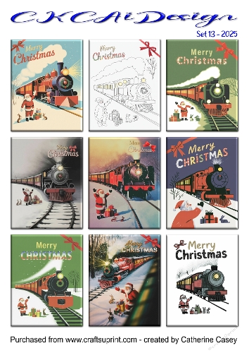 Christmas Tags Santa and Trains Set 13