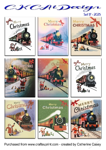Christmas Tags Santa and Trains Set 17