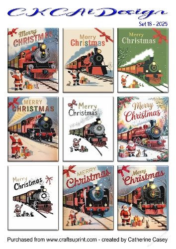 Christmas Tags Santa and Trains Set 18