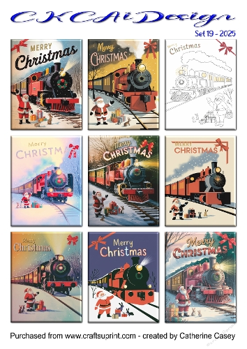 Christmas Tags Santa and Trains Set 19