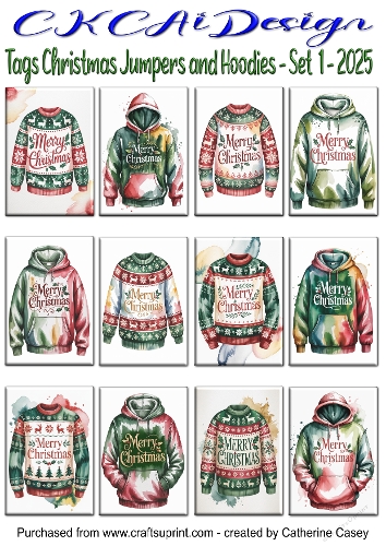 12 Tags Christmas Jumpers and Christmas Hoodies - Set 1 - 2025