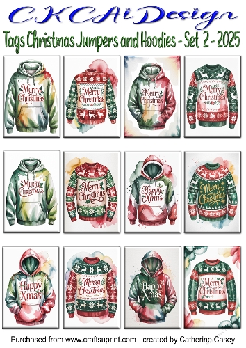 12 Tags Christmas Jumpers and Christmas Hoodies - Set 2 - 2025