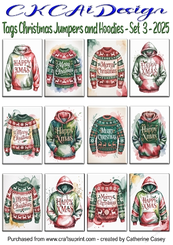 12 Tags Christmas Jumpers and Christmas Hoodies - Set 3 - 2025