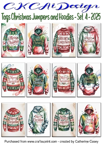 12 Tags Christmas Jumpers and Christmas Hoodies - Set 4 - 2025