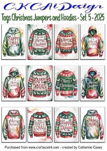 12 Tags Christmas Jumpers and Christmas Hoodies - Set 5 - 2025