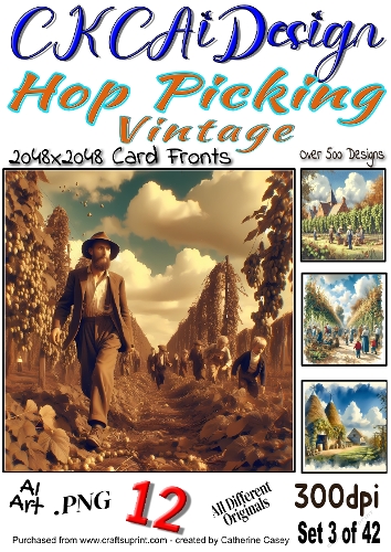 12x Card Fronts Depicting Kent Hop Picking In the 40s and 50s - Set 3 of 42