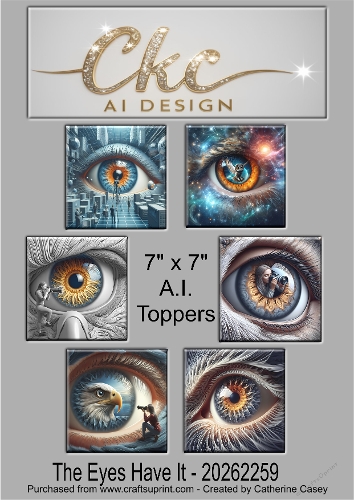 The Eyes Have It - Set of 6 Toppers depicting Eyes - 20262259