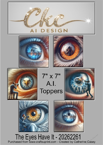 The Eyes Have It - Set of 6 Toppers depicting Eyes - 20262261