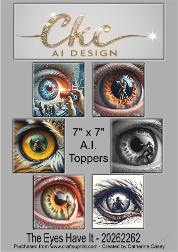 The Eyes Have It - Set of 6 Toppers depicting Eyes - 20262262