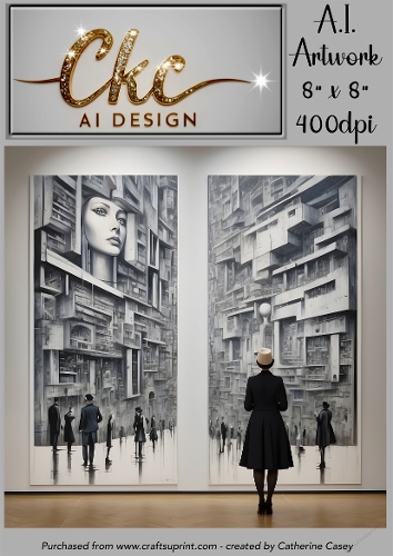 A.I. Created Artwork 8 x 8 Topper or Card Front - Gallery with Picture 4 - Art 0010