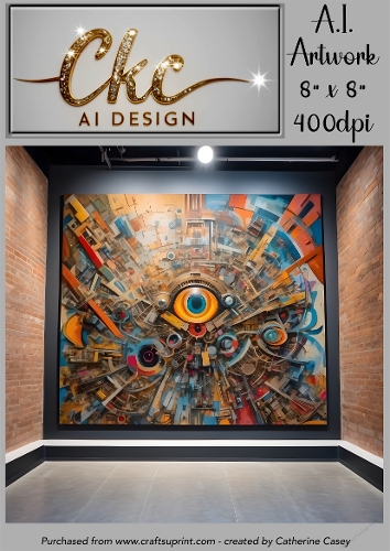 A.I. Created Artwork 8 x 8 Topper or Card Front - Gallery with Picture 5 - Art 0011