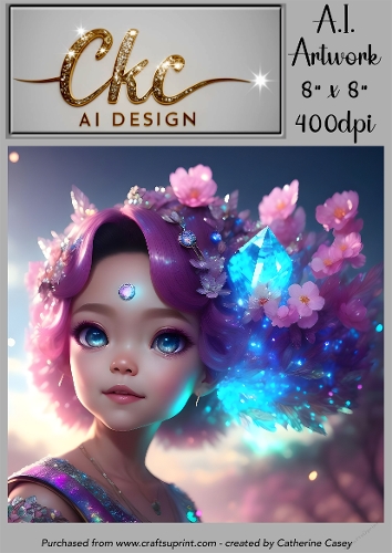 A.I. Created Artwork 8 x 8 Topper or Card Front - Future Girls - Art 0025
