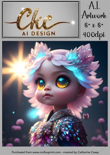A.I. Created Artwork 8 x 8 Topper or Card Front - Future Girls - Art 0028