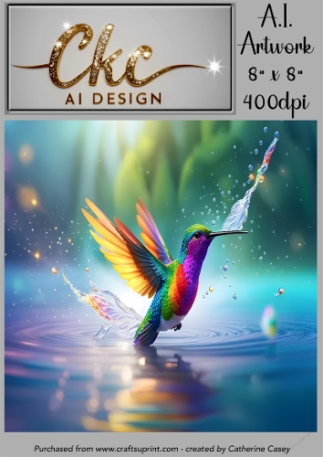 A.I. Created Artwork 8 x 8 Topper or Card Front - Birds - Art 0041