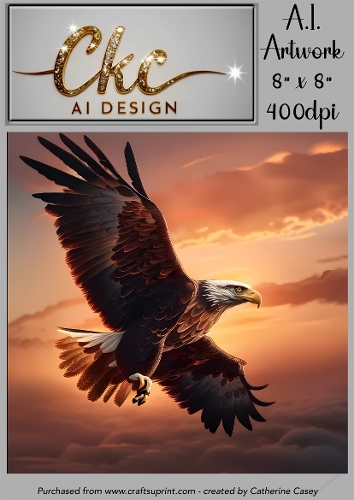 A.I. Created Artwork 8 x 8 Topper or Card Front - Birds - Art 0042