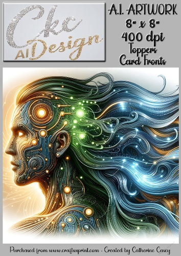 A.I. Artwork - 8 x 8 Toppers or Card Front - A.I. Artwork  - Two Heads - 22