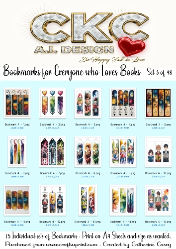 15x Sets of A.I. Bookmarks in various sizes. - Set 4 of 48