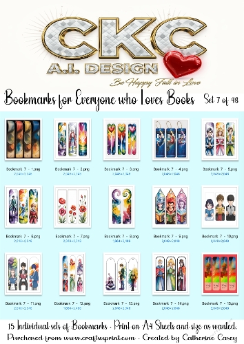 15x Sets of A.I. Bookmarks in various sizes. - Set 7 of 48