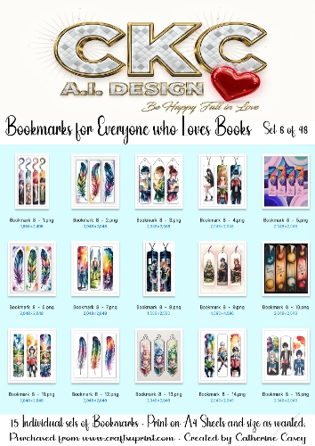 15x Sets of A.I. Bookmarks in various sizes. - Set 8 of 48