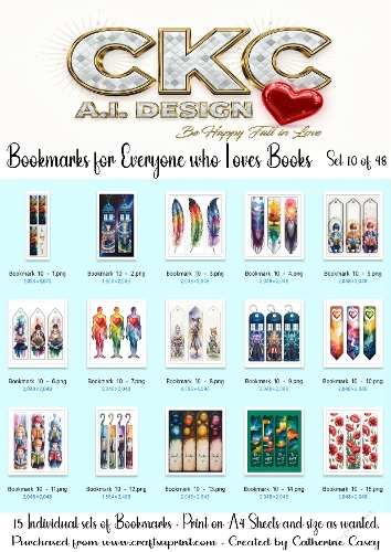 15x Sets of A.I. Bookmarks in various sizes. - Set 10 of 48
