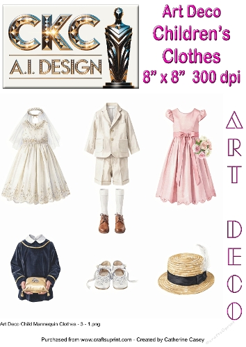 Art Deco Childrens Clothing – 10 pages of Vintage Mannequin Fashion Collection - 3