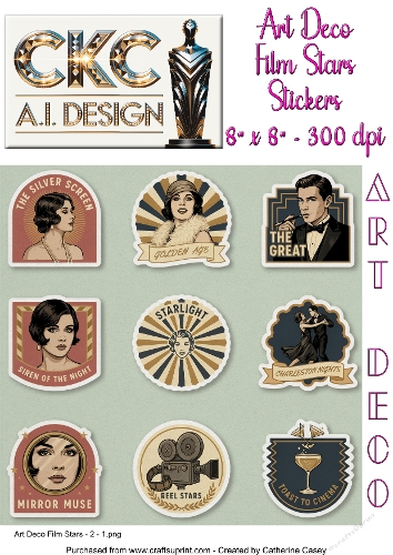 Art Deco Film Stars Sticker Collection - 2