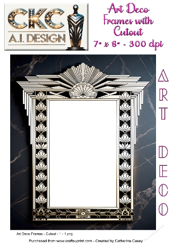 10 x Art Deco Decorative Frames with Cut-Out Centre - 1