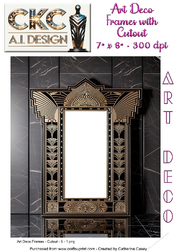 10 x Art Deco Decorative Frames with Cut-Out Centre - 5