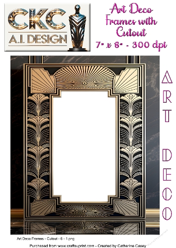 10 x Art Deco Decorative Frames with Cut-Out Centre - 6