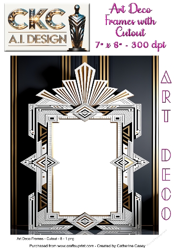 10 x Art Deco Decorative Frames with Cut-Out Centre - 8