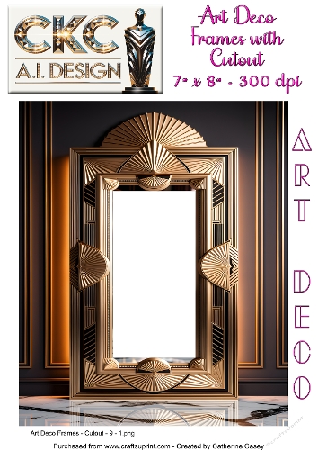 10 x Art Deco Decorative Frames with Cut-Out Centre - 9