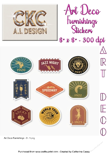 Art Deco Lifestyle & Leisure Sticker Collection - 3
