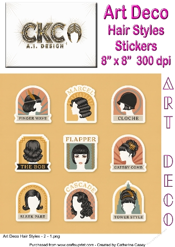 Art Deco Glamorous Hairstyles Sticker Collection 2