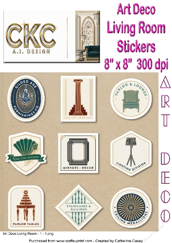 Art Deco Living Room & Interiors Sticker Collection 1