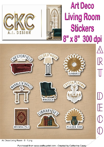 Art Deco Living Room & Interiors Sticker Collection 3