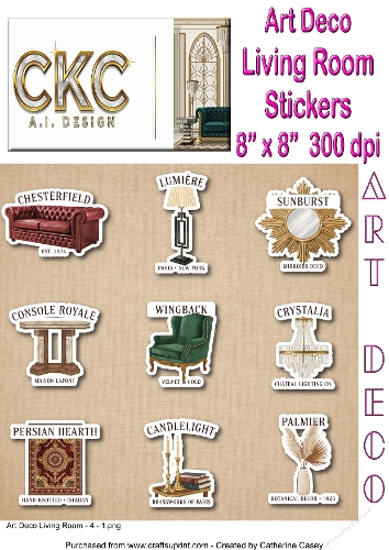 Art Deco Living Room & Interiors Sticker Collection 4