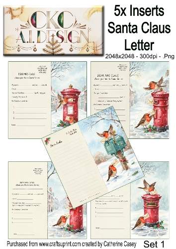 Santas Christmas Letter Collection – Festive Robin Designs - Set 1
