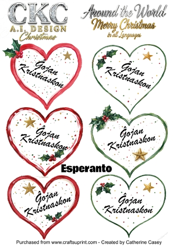 Christmas Hearts – Around the World Collection - Esperanto