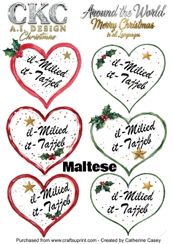 Christmas Hearts – Around the World Collection - Maltese