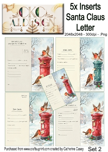 Santas Christmas Letter Collection – Festive Robin Designs - Set 2
