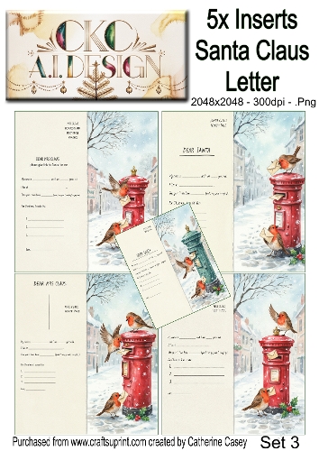 Santas Christmas Letter Collection – Festive Robin Designs - Set 3